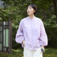 Kilka×kapuwa/風が通るなめらかモスリンブラウス